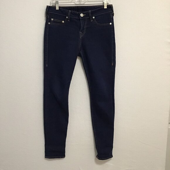 True Religion Halle Super Skinny Dark Wash Jeans Size 28 - Picture 1 of 13